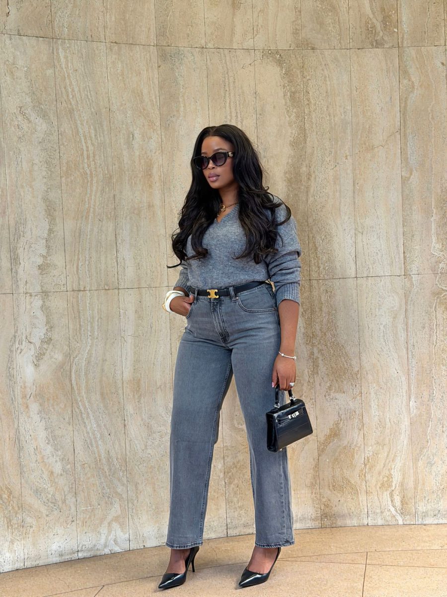 ASH GREY WIDE - LEG DENIM