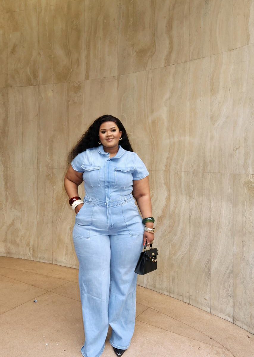 SKY BLUE UTILITY DENIM JUMPSUIT