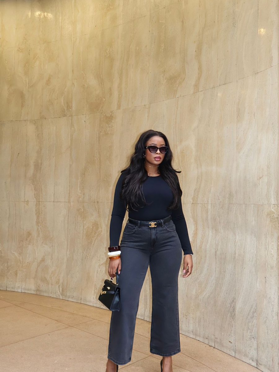 MIDNIGHT MUSE CROPPED WIDE - LEG JEANS